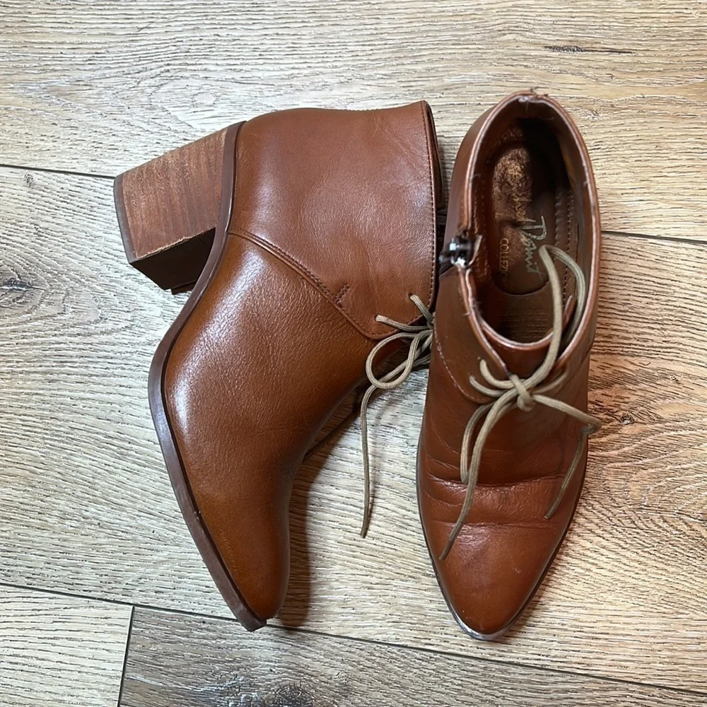 Michel Domit Brown Leather Ankle Boots Size 24/7